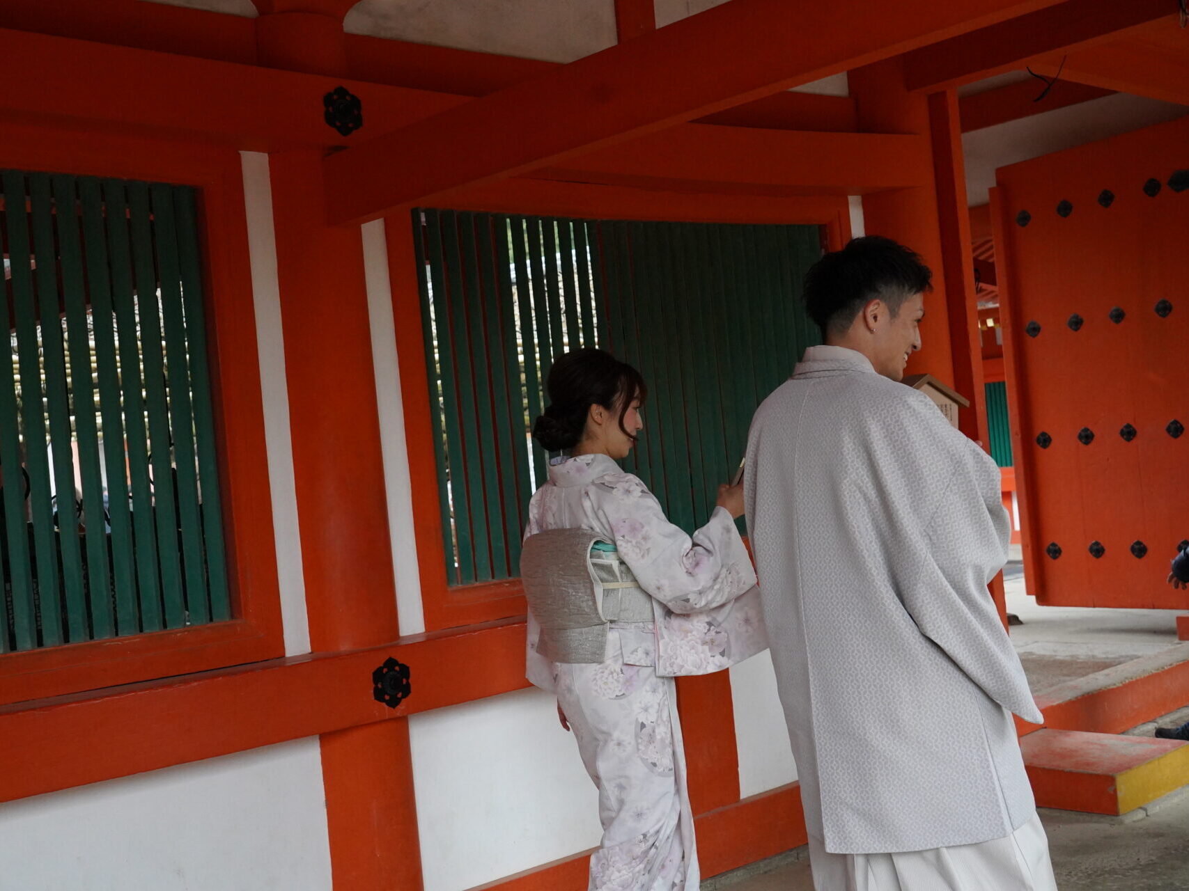 奈良県お宮参り_フォトスタジオワタナベ(渡辺写真館)_ママ訪問着パパ袴