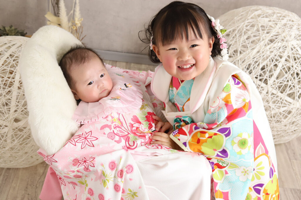 お宮参り奈良県・京都府木津川市_フォトスタジオワタナベ(渡辺写真館)_奈良_お宮参り姉妹写し